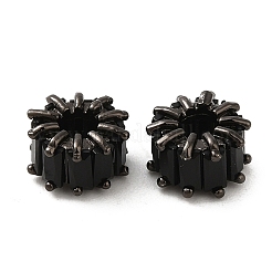 Gestellbeschichtung aus schwarzem Messing mit Mikropflaster und Zirkonia-Perlen&nbsp;KK-Q795-02A-B