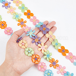 6ヤード 6種類のポリエステルレーストリム  刺繍アップリケソーイングリボン  裁縫や工芸品の装飾用  混合形状  ミックスカラー  7/8~1-1/8インチ（23~30mm）  1ヤード/色&nbsp;OCOR-GF0001-69