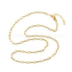 Латунные кабельные цепочки ожерелья для женщин и мужчин NJEW-F337-01G-02