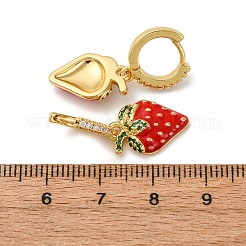 Латунные микро проложить серьги обруча кубического циркония EJEW-D322-10G