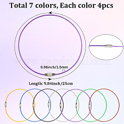 28 шт. 7 цвета 304 нержавеющая сталь трос брелок FIND-SC0019-17
