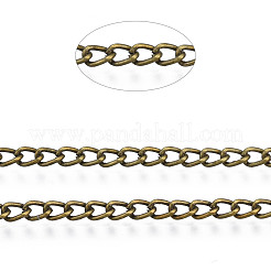 アイアン製ツイストチェーン  カーブチェーン  溶接されていない  スプールで  アンティークブロンズ  3.5x2x0.5mm  約16.40フィート（5m）/ロール&nbsp;CHS001Y-AB-A