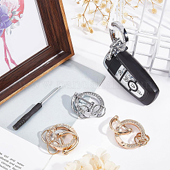 2 комплект 2-х цветных колец-пружинниц из цинкового сплава со стразами&nbsp;ALRI-BC0001-02