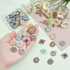 48шт 8 цвета подвески из сплава с принтом FIND-PH0021-12