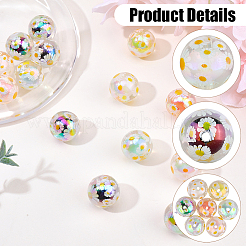20 Stück UV-beschichtete Acrylperlen mit Aufdruck&nbsp;TACR-SC0001-46B