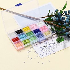 Perline di vetro 180g 15 colori&nbsp;SEED-JQ0003-01B-3mm