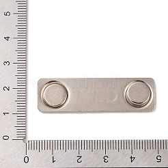 鉄のブローチパーツ  磁石付き  磁気長方形  プラチナ  13x45x3mm&nbsp;FIND-A037-03