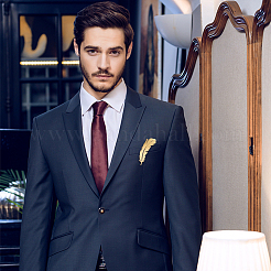 2 шт. 2-х цветная булавка для лацкана из нержавеющей стали 201 в виде пера&nbsp;JEWB-HY0001-29