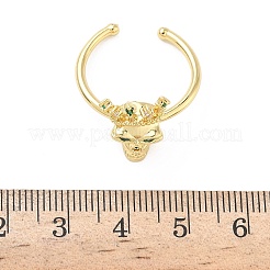 Латунные микро проложить манжеты кольца кубического циркония&nbsp;RJEW-G364-03G-02