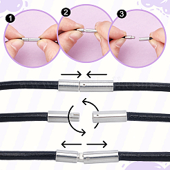 Изготовление ожерелья из 5 шнура из коровьей кожи&nbsp;MAK-UN0001-62