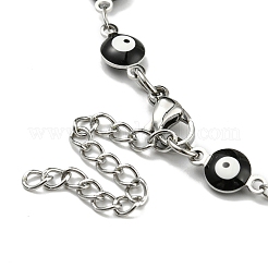 Браслет с подвесками-крестиками из нержавеющей стали 201 BJEW-A142-01P