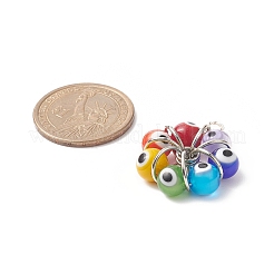 7 Chakra handgefertigte Böse Augen Bunte Malerei Anhänger&nbsp;PALLOY-JF01997-02