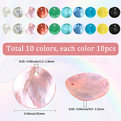 100 шт. подвески из окрашенных натуральных ракушек в двух стилях&nbsp;SSHEL-SC0001-47
