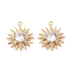 Латунные микропаве прозрачные подвески с фианитом&nbsp;KK-E068-VF268