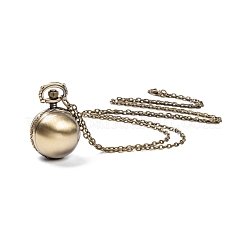 Rétro pendentif en alliage de ballon rond montres de poche collier de quartz&nbsp;WACH-M034-04AB