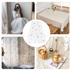 Хлопковая вышитая кружевная ткань с волнистыми краями и цветочным краем&nbsp;DIY-WH0308-389