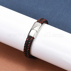 Плетеные браслеты из микрофибры и кожи для мужчин BJEW-Z081-14P