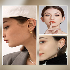 6 шт. 3-х цветные серьги-кольца из нержавеющей стали&nbsp;EJEW-LP0001-37