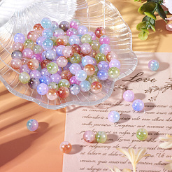 100 шт. переливающихся двухцветных акриловых бусин с УФ-покрытием&nbsp;OACR-TA0002-99