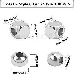 Perline in acciaio inossidabile 304&nbsp;STAS-UN0005-01P
