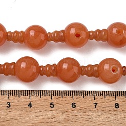 Stränge aus natürlichen roten Aventurin-Guru-Perlen mit einem Loch&nbsp;G-H064-E11-01