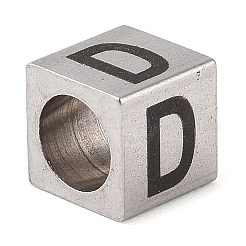 Cuentas europeas de acero inoxidable 201 resistentes al deslustre&nbsp;LS-STAS-M058-01D-P