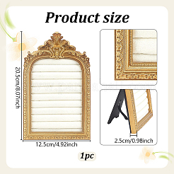 Présentoir à bagues en résine dorée avec cadre photo et tapis en velours&nbsp;ODIS-WH0038-272-1