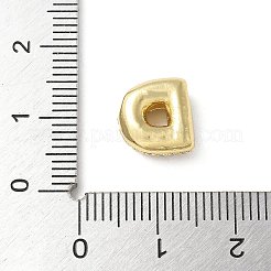 真鍮製マイクロパヴェキュービックジルコニアビーズ  文字L  ラックめっき  長持ちメッキ  18KGP本金メッキ  文字d  10.5x9.5x4.5mm  穴：3x2mm&nbsp;KK-P290-61G-D