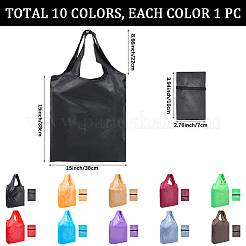 10 шт. 10-х цветные многоразовые сумки-шопперы из полиэстера для супермаркетов ABAG-CN0001-51