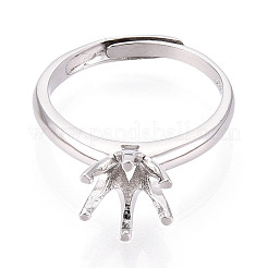 Позолоченное родием 925 стерлинговое серебро помолвочное кольцо-солитер STER-T008-20P