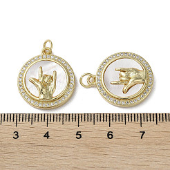 Pendenti con micro pavè di zirconi cubici in ottone a tema gesto&nbsp;KK-G485-18D-G