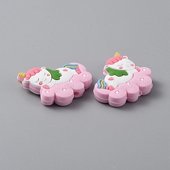 Einhorn mit Wolken-Silikonperlen&nbsp;SIL-SZC0001-06B
