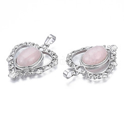 Природного розового кварца подвески G-S274-12J