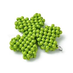 Подвески из стеклянных бусин в виде клевера&nbsp;PALLOY-MZ00530