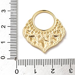 真鍮チャーム  18KGP本金メッキ  27x25x1.3mm  穴：11mm&nbsp;X-KK-O100-04G