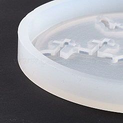 DIY ハロウィン墓石模様 カップ マット シリコン型  レジン型  UVレジン＆エポキシレジンのクラフト作り用  フラットラウンド  ホワイト  87x9.5mm  内径：80mm&nbsp;DIY-E055-16
