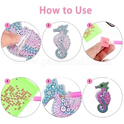 5D-Diamantmalerei-Schlüsselanhänger-Set mit Seepferdchen zum Selbermachen&nbsp;DIY-WH0161-59A