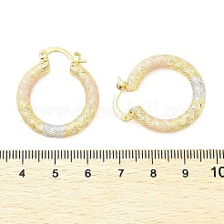 Pendientes de aro de latón de dos tonos&nbsp;EJEW-B117-06C-M