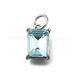 Прямоугольный латунный со стеклянными подвесками&nbsp;KK-G525-05P