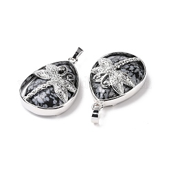 Естественно снежинка обсидиана подвески G-G900-01P-13