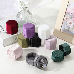 Ringbox aus Kunststoff mit Samtbezug&nbsp;VBOX-WH20003-001F