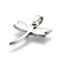 変色しにくい304ステンレススチールペンダント  トンボ  ステンレス鋼色  19.5x19x2mm  穴：3x5mm&nbsp;STAS-I096-16P