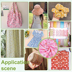 Хлопчатобумажная ткань с цветочным узором&nbsp;DIY-WH0591-275D