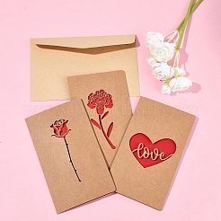 3 набор поздравительных открыток из крафт-бумаги AJEW-FS0001-27B