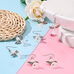 Прекрасная свадьба платье Ангел болтающийся серьги X-EJEW-JE00521-09