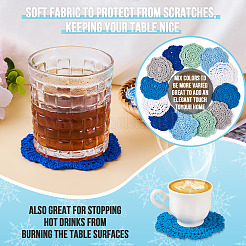 12 шт. 6-х цветные коврики для стола из полиэстера и хлопка ручной работы&nbsp;AJEW-MB0001-08