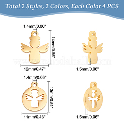 8 Stück 2 Stil Ionenbeschichtung (IP) 304 Edelstahl Charms&nbsp;STAS-UN0032-33