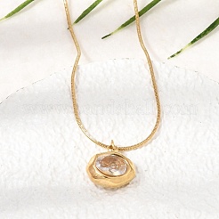 Collares colgantes de circonita cúbica pavé de acero inoxidable 304&nbsp;SA-CBADCF0-03G-04
