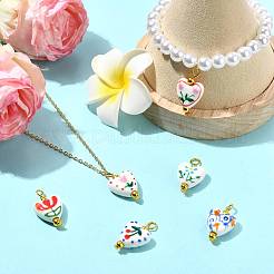 6 pendentif en porcelaine fait main&nbsp;PALLOY-FS00086