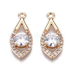 Латунные микропаве прозрачные подвески с фианитом&nbsp;KK-S359-097-RS